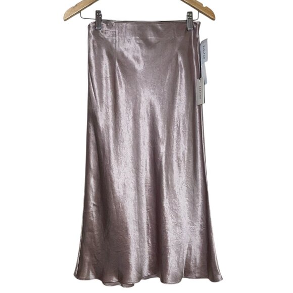 Babaton Slip Satin Midi Skirt in Fawn Pink Sz 6 NWT - Picture 3 of 8